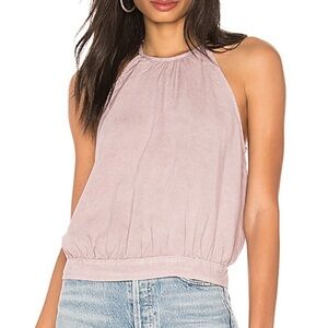 Bella Dahl Button Back Halter Blouse In Mauve